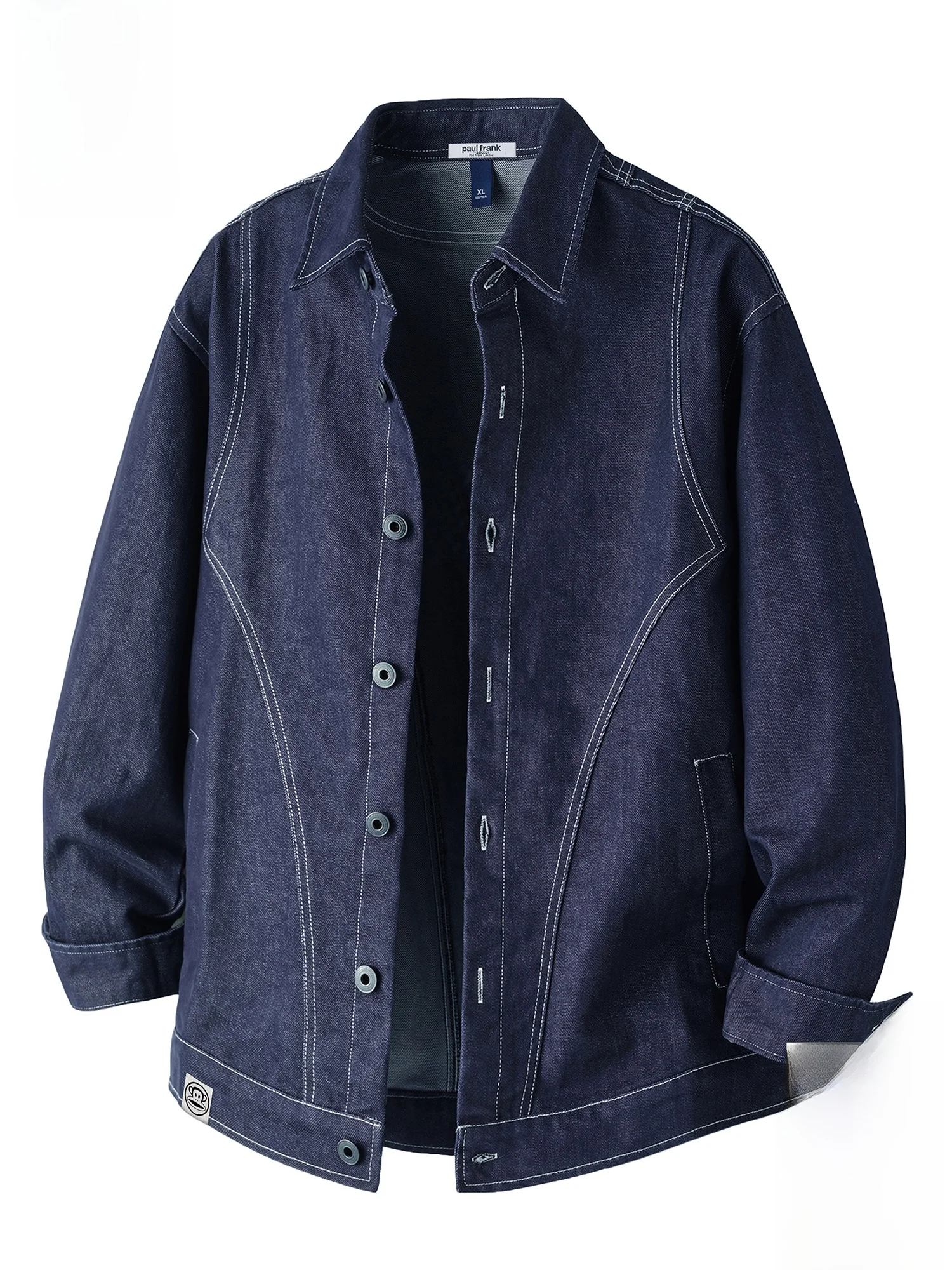 

PaulFrank Monkey Collar Denim Jaet Men's Casual Spring Outerwear Long Sve Cotton Polyester Blend Fabric Youth Trend