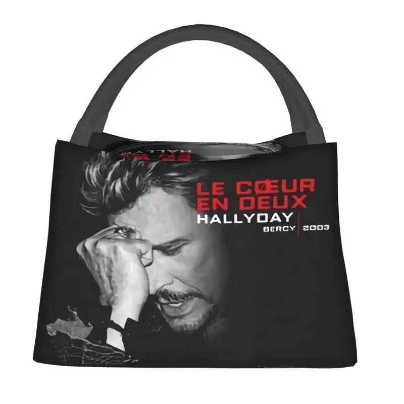 Hallyday Insulated Lunch Bags for Women Waterproof France Rock Singer Thermal Cooler  Tote Beach Camping Travel