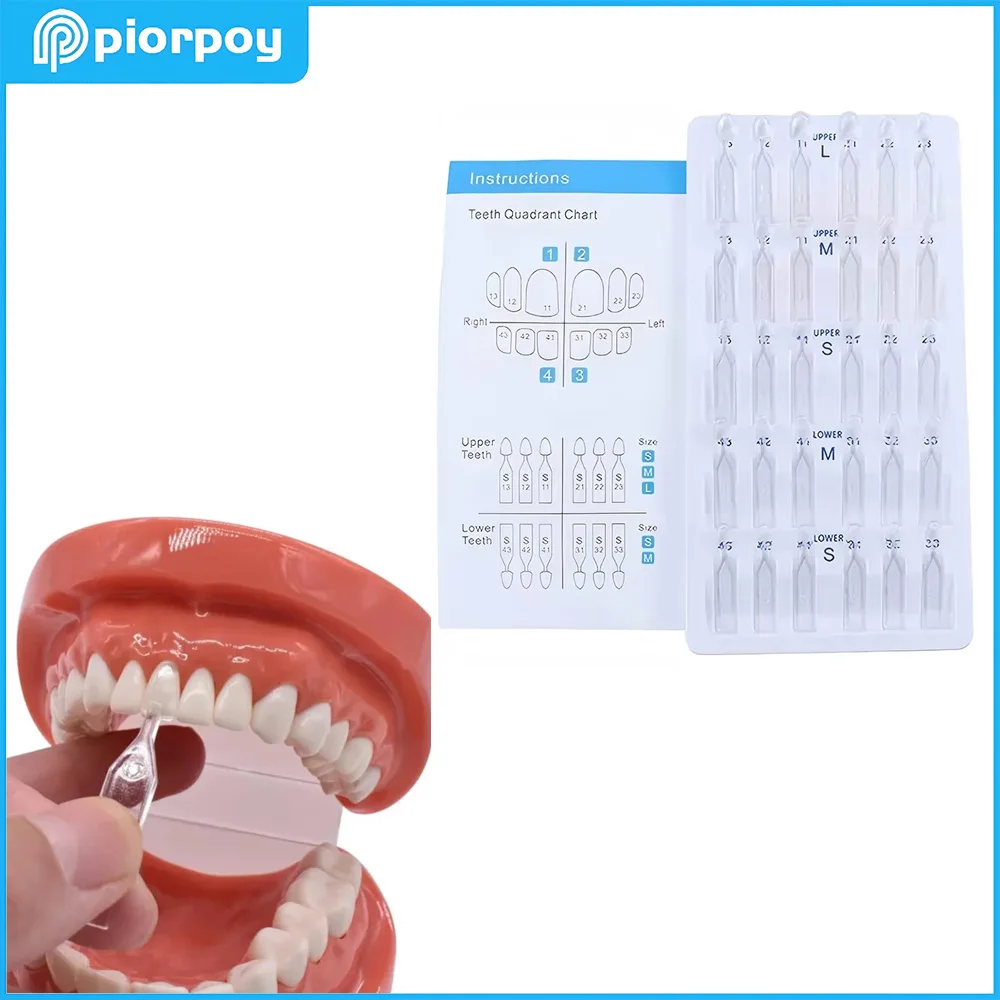 PIORPOY Dental Composite Resin Veneers Mould 30Pcs/Box Light Cure Teeth Anterior Adhesive Bonding Whitening Dentistry Tools