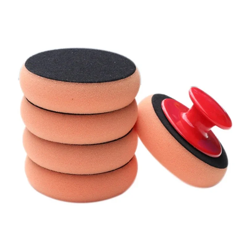 Auto Polisher Waxing Sponge Applicator Pad Gripper Handle with Handle Car Wash Wax Polishing Sponge Pad Car Cleaning Tools