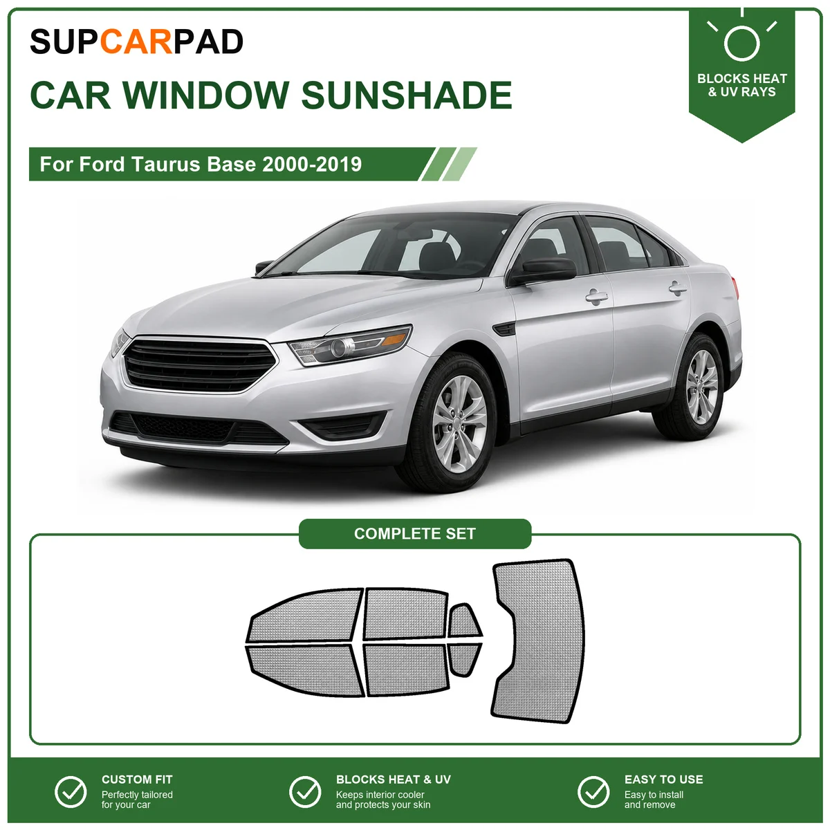 For Ford Taurus Base 2000-2019 Full Set Car Window Sunshades UV Block Privacy Heat Insulated Foldable Car Curtain