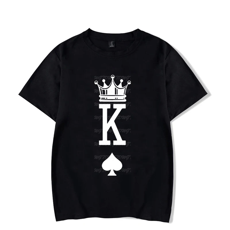 King Queen Crown Couple Matching Tshirt Men Women Valentine Lovers Shirt Fashon Trend Wife Husband Tee Harajuku Couple T Shirt