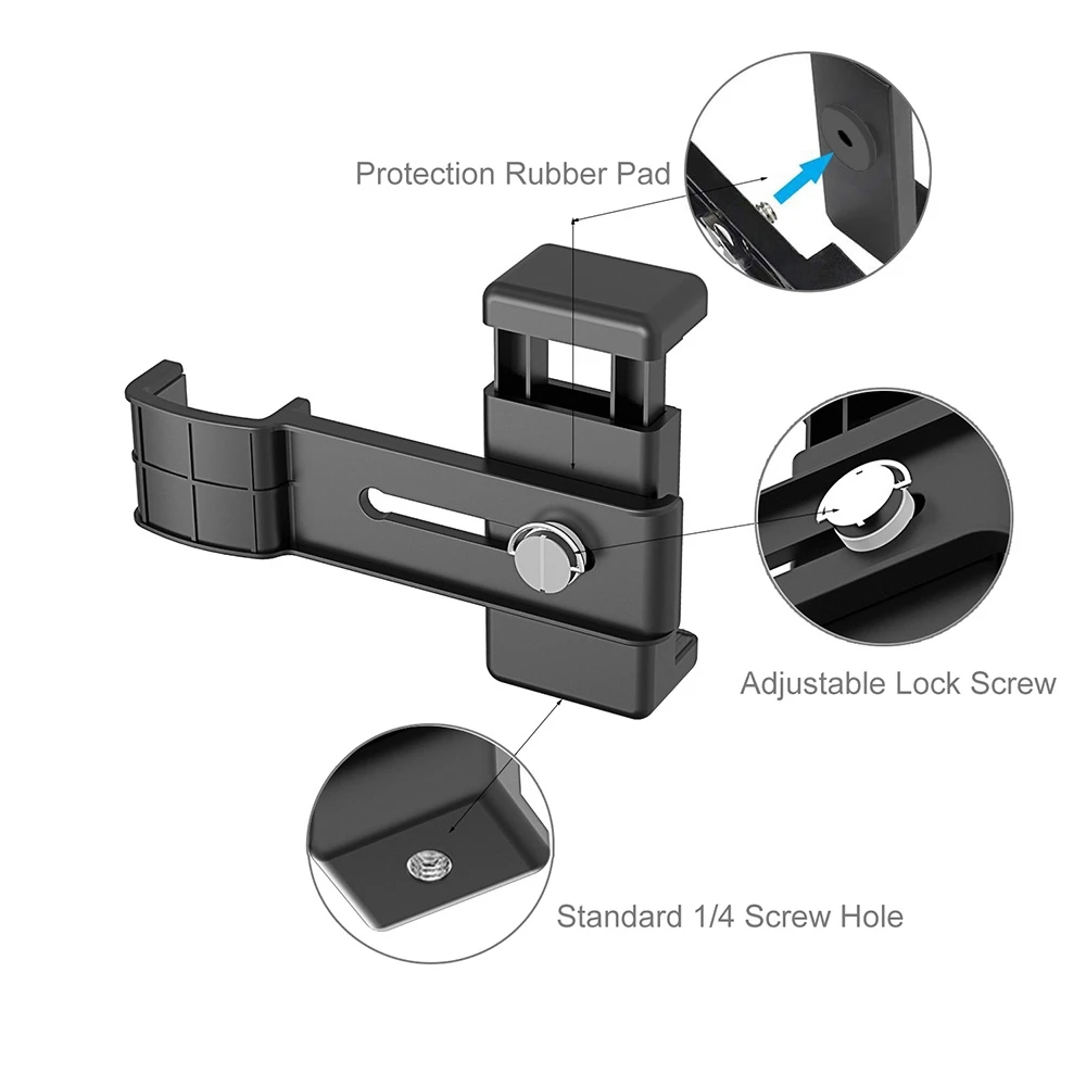 PULUZ Smartphone Fixing Clamp 1/4 inch Holder Mount Bracket For DJI OSMO Pocket/Pocket 2 Handheld Gimbal Accessories