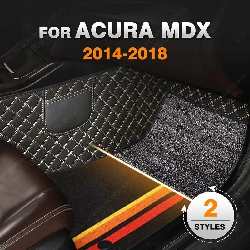 

Двухслойные автомобильные коврики под заказ, коврики для Acura MDX 2014 2015 2016 2017 2018 футов, коврик, аксессуары для интерьера