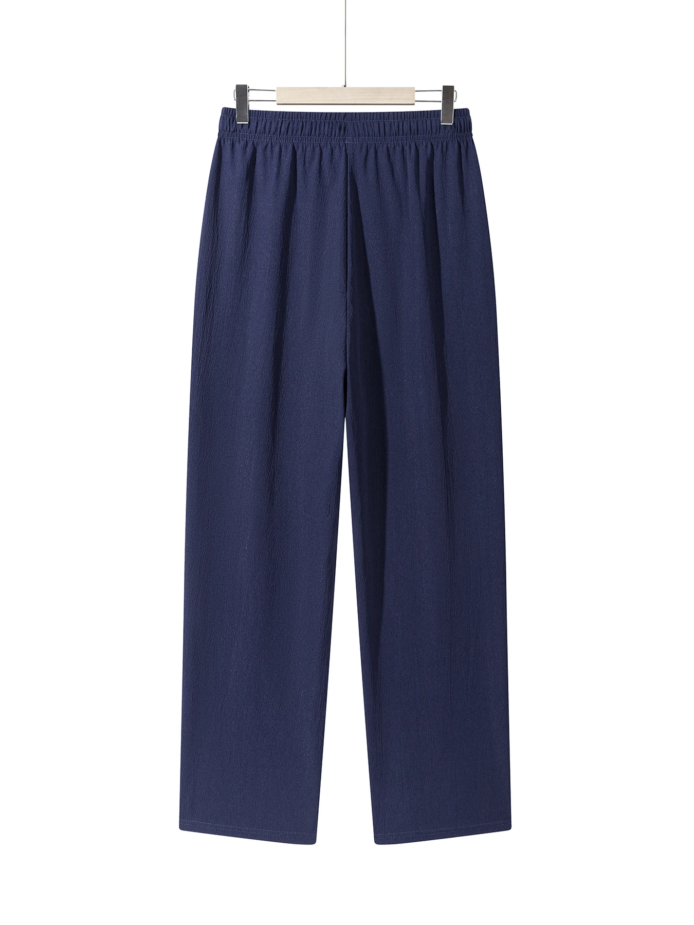 Men's Lightweight Breathable Wide Leg Casual Pants Elastic Drawstring Waist Loose Trousers Beach Vacation Daily Wear