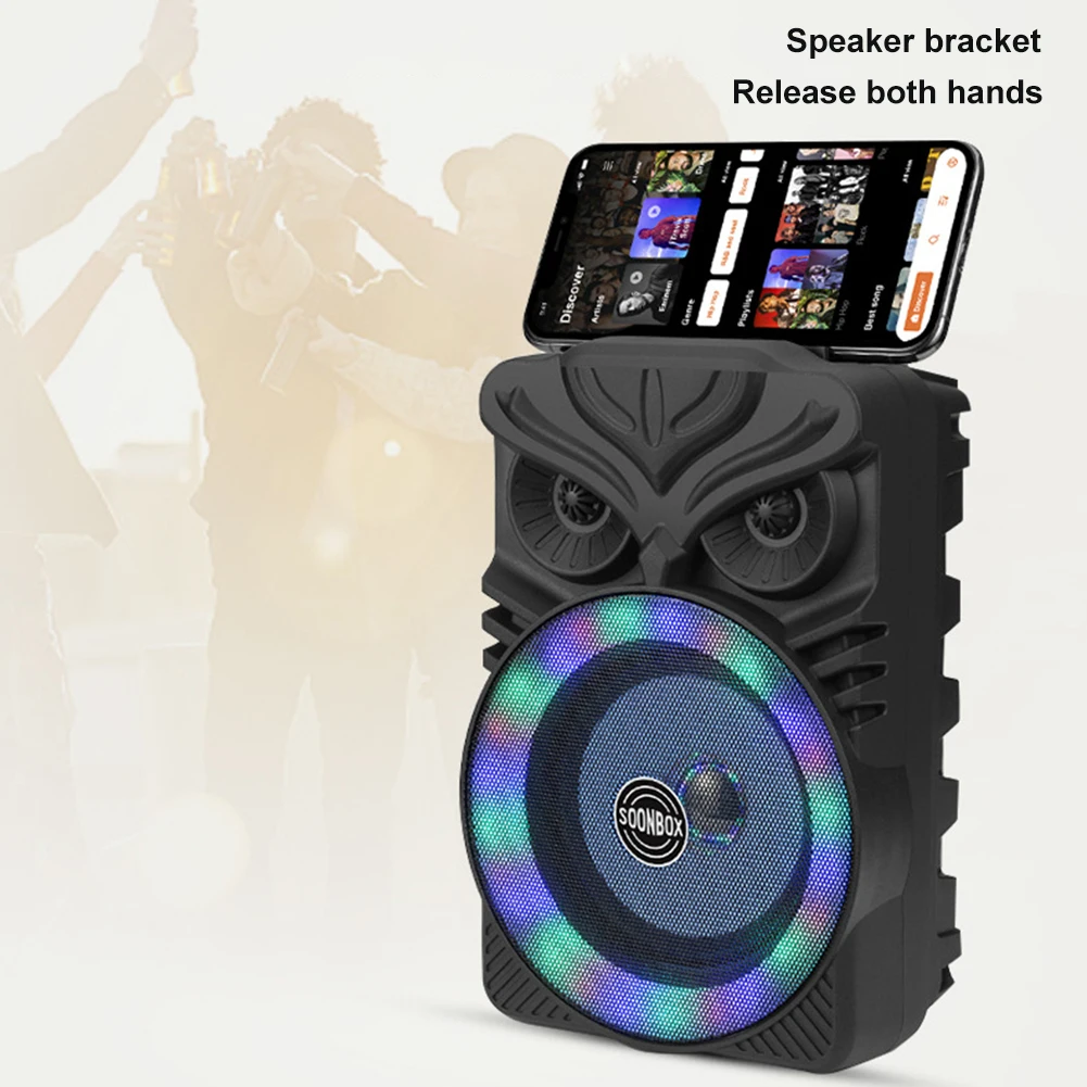 HiFi Bluetooth-Compatible Speaker HiFi Stereo Subwoofer RGB Light Karaoke Handheld Sound Subwoofer Portable Wireless Loudspeaker