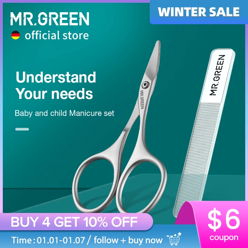 MR.GREEN Baby Safety Nail Scissors  Nail Care Clippers Cutter Newborn Baby Convenient Daily Nail File Shell Shear Manicure Tool