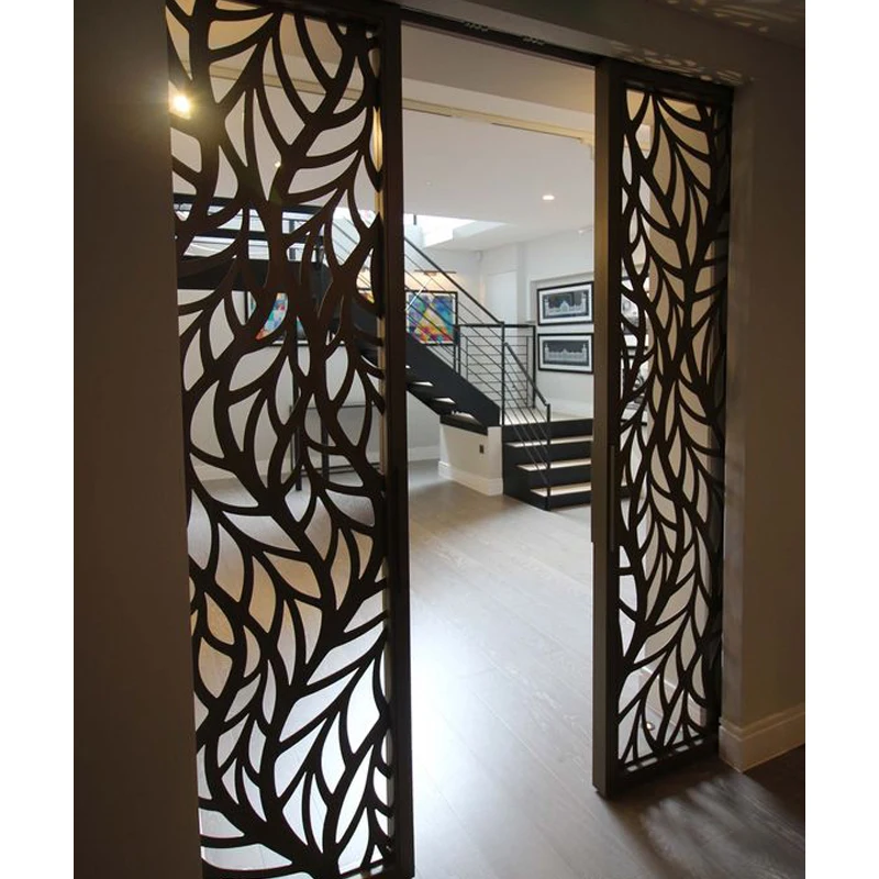 Modern Wrought Iron Metal Interior Panel Room Divider Laser Cutting Privacy Divider