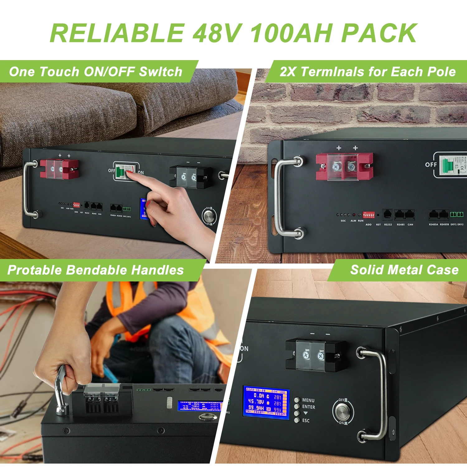 New 48V 100ah LifePO4 battery Built-in BMS 5kWh CAN/RS485 Communication Protocol 48V 200ah 300ah 10kwh 15kwh Lithium Ion Battery