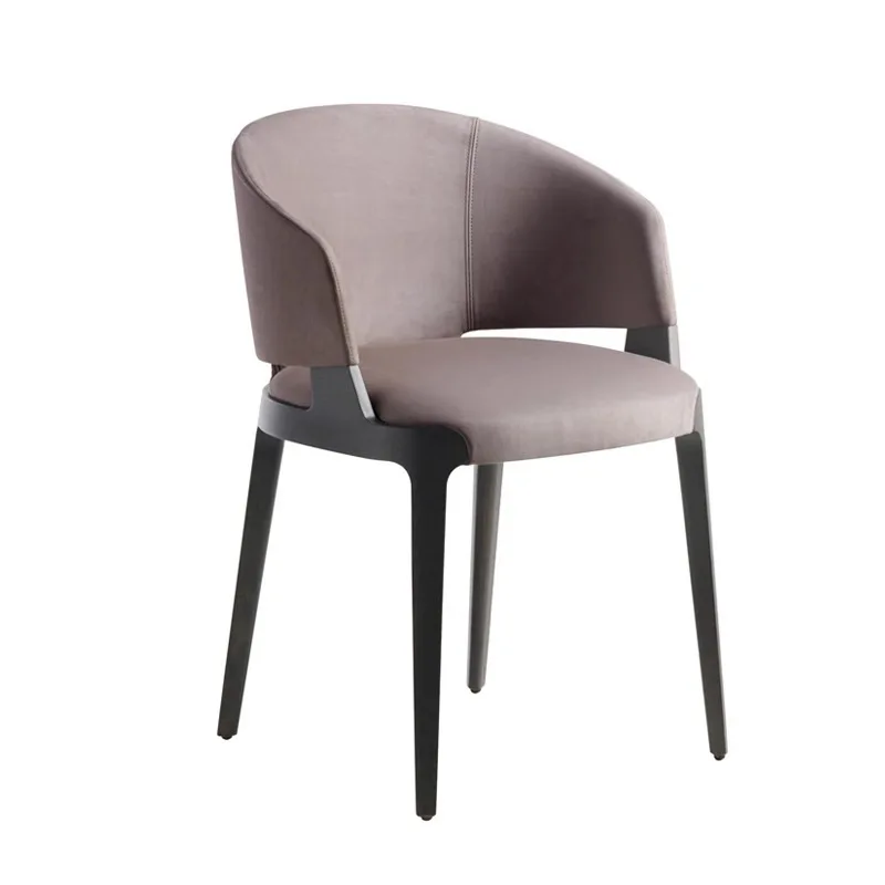 

Italian minimalist household dining chair, simple microfiber leather back chair cafe high-end creative soft bag designer chair
