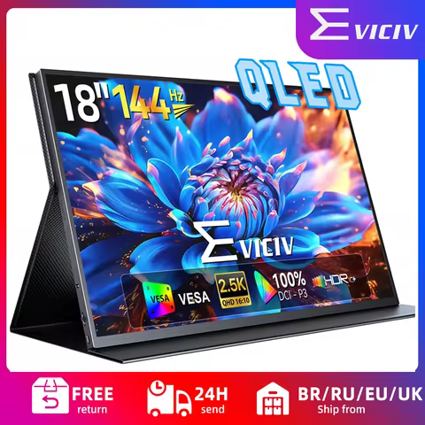 EVICIV 2K 144Hz Portable Monitor 18" 100%DCI-P3 HDMI Computer Gaming Display HDR Freesync Laptop Screen Extender For Steam Deck