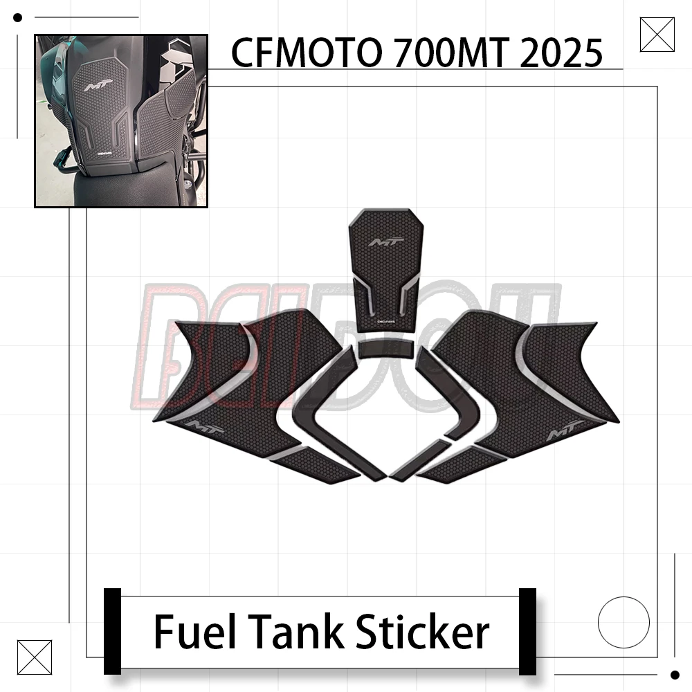 

For CFMOTO 700MT MT700 MT 700 2025 Motorcycle Rubber Fuel Tank Sticker Non-slip Wear-resistant Sticker Body Anti-collision Film