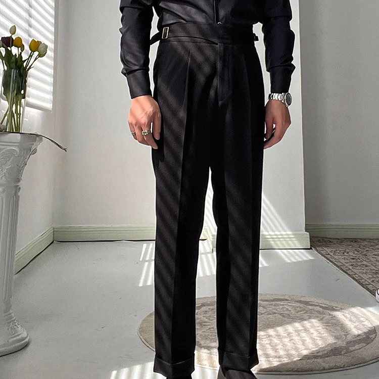 2023 Men's Autumn Solid Dress Pants Formal Business Classic Suit Pants Casual Dress Suit Office Work Slim Fit Male Trousers P21