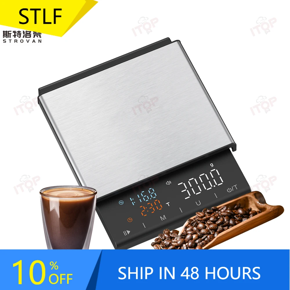 

STLF JW 3kg/0.1g High Precise Digital Drip Electronic Kitchen Scale Smart Rechargeable Coffee Weighing Scale With Timer