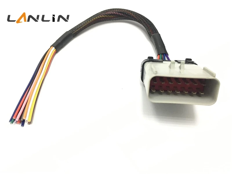 LANLIN RP1226 14Pin Male Connector to Open End Cable 30cm for Truck J1939 Diagnostic