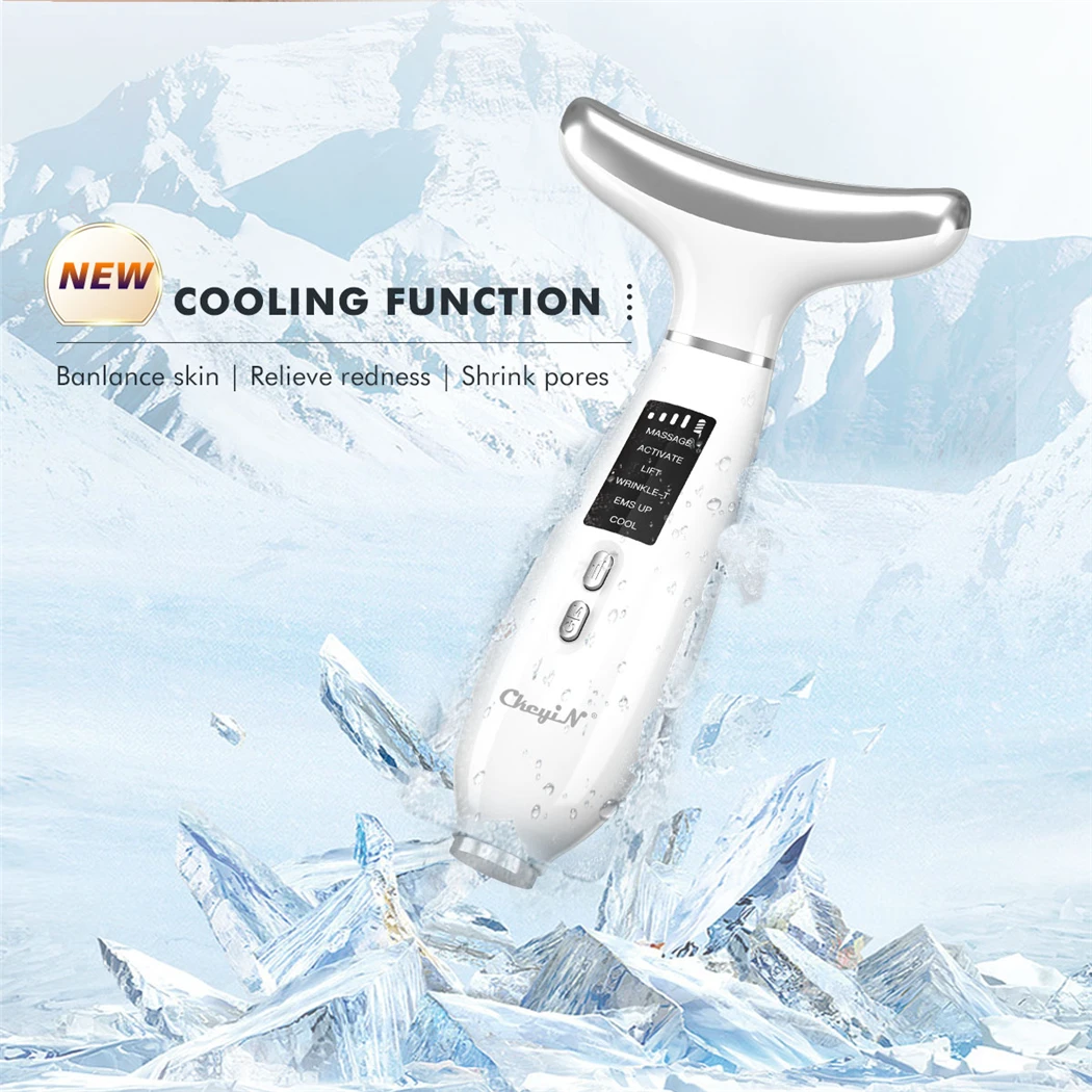 CkeyiN Neck Face Lifting Machine Face Massager Photon Therapy Eye Massage Instrument Vibration Anti Wrinkle Double Chin Remover