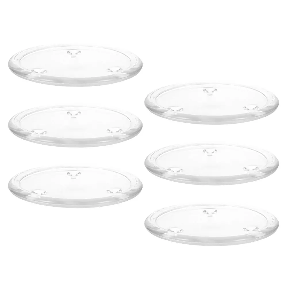 

6Pcs Clear Round Glass Holder 3.93x3.93 Transparent Plate for Pillar Candles Elegant Stand Home Decor Party Use