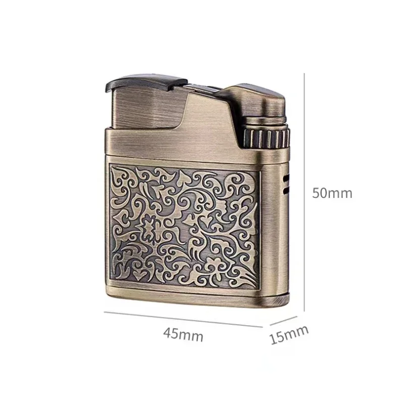 New JOBON Embossed Butane Gas Lighter Jet Metal Windproof Torch Cigarette Cigar Lighter Retro Press Ignition Smoking Accessories