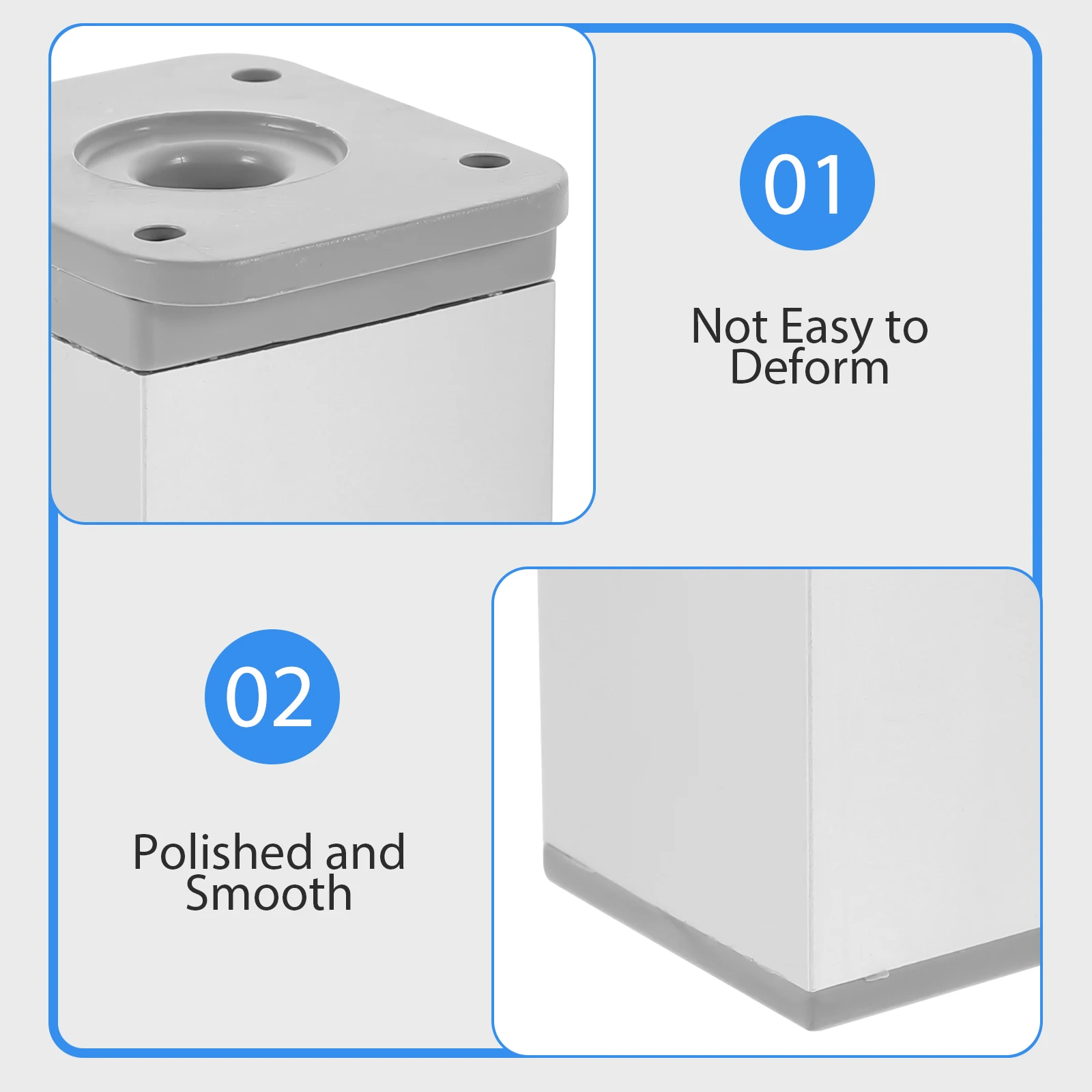 

2pcs Furniture Support Legs 40x40x80mm Aluminum Alloy Adjustable Replacement Feet for Sofa Cabinet Heavy Duty Modern Easy Clean