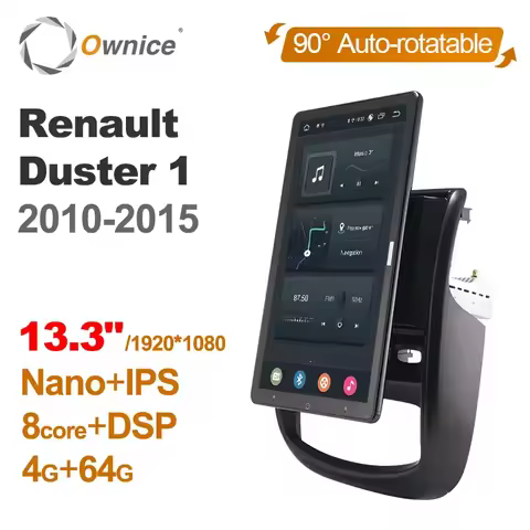 Tesla style PX6 Android 10 Car Multimedia Video Player Autoradio Rotation GPS Navigation Radio For Renault Duster 1 2010 - 2015