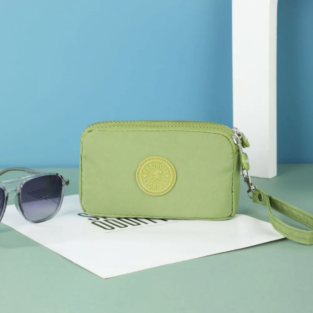 New Nylon Long Wallet Waterproof Zipper Money Clip Three Layer Handbag Female Girl