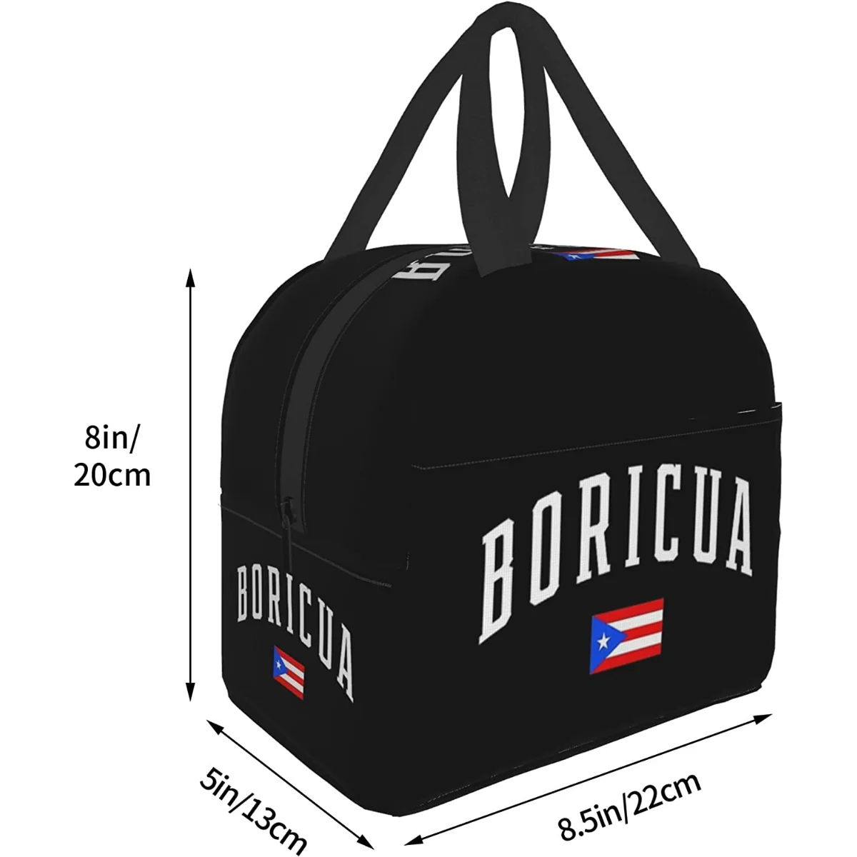 Lunch Bag isolados com bolso para viagens, sacola térmica reutilizável para piquenique Trabalho Caminhadas e Piquenique, Boricua, acessórios com bandeira