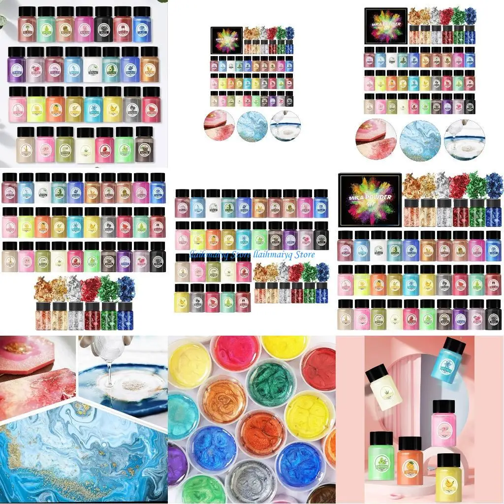 

573B Epoxy Resin Pigment Set Dazzling Golden Flakes Glitter Sheets for Projects