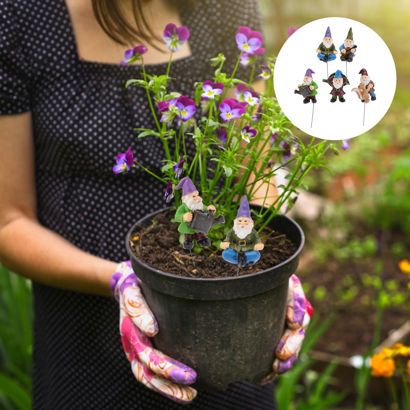 

5 шт. садовые украшения в виде гнома из смолы, креативные маленькие украшения в виде гнома, украшение для торта, ремесло из смолы, декоративный реквизит