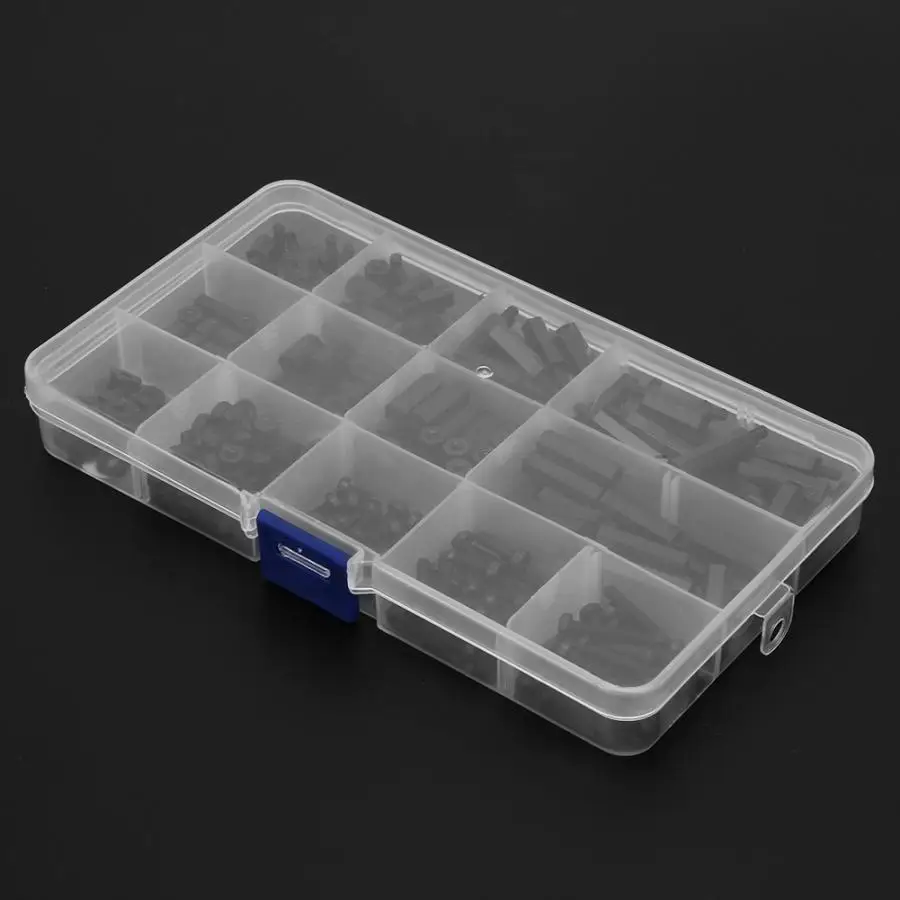 Espaciadores de columna hexagonal bidireccional de nailon negro, 320 piezas, M3, para placa base PCB, juego de tuercas de tornillo de espaciado de plástico fijo