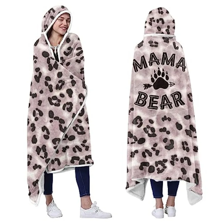 

Mama Light Leopard Wearable Blanket Hoodie - Christmas Gifts for Mom from Daughter Son, Wife Gifts - Gifts for Wife from Husban