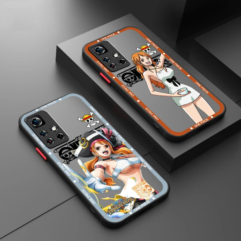 One Piece Anime Luffy Cool Frosted Translucent For Redmi Note 13 12 12S 12T 11 11T 11E 10 10S 9 Pro Plus 5G Cover Phone Case