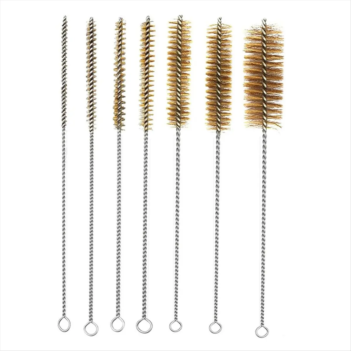 7pcs Brass Tube Brushes Wire Tube Brushes,Long Wire Cleanling Brushes,Tube Cleaning Lab Brushes Straws Cleaner Brush