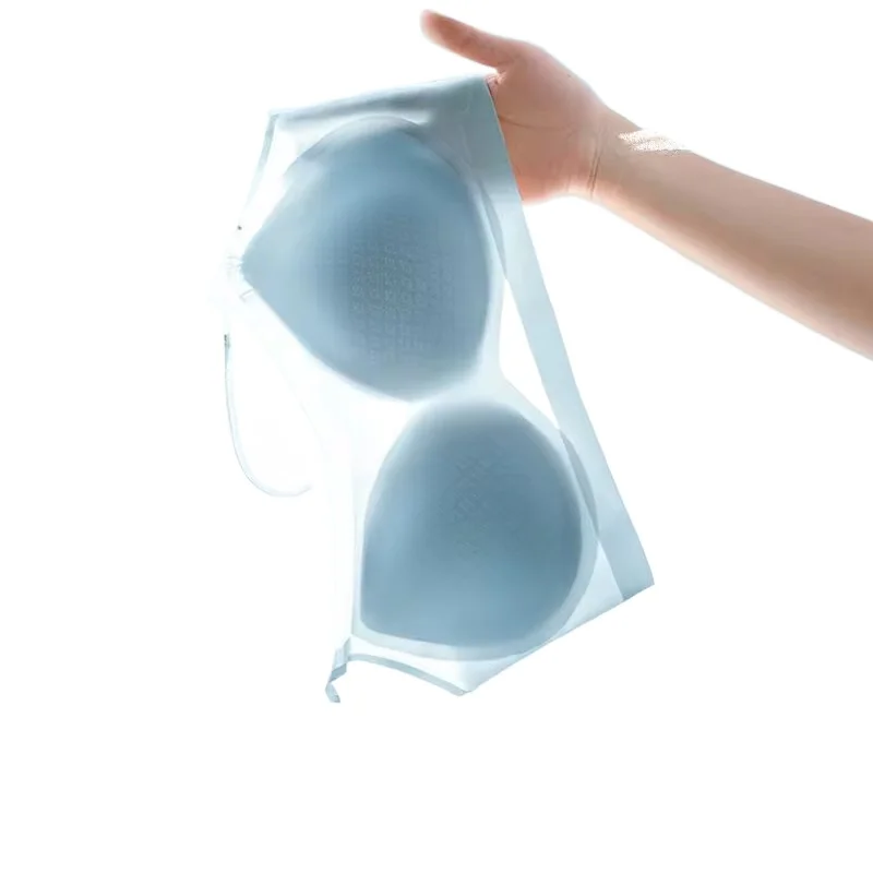

KUCLUT Ultra-Thin Breathable Ice Silk Top Bra Women's Bustier Underwear Seamless Back Halter Vest Wrap Bra Small Chest Together