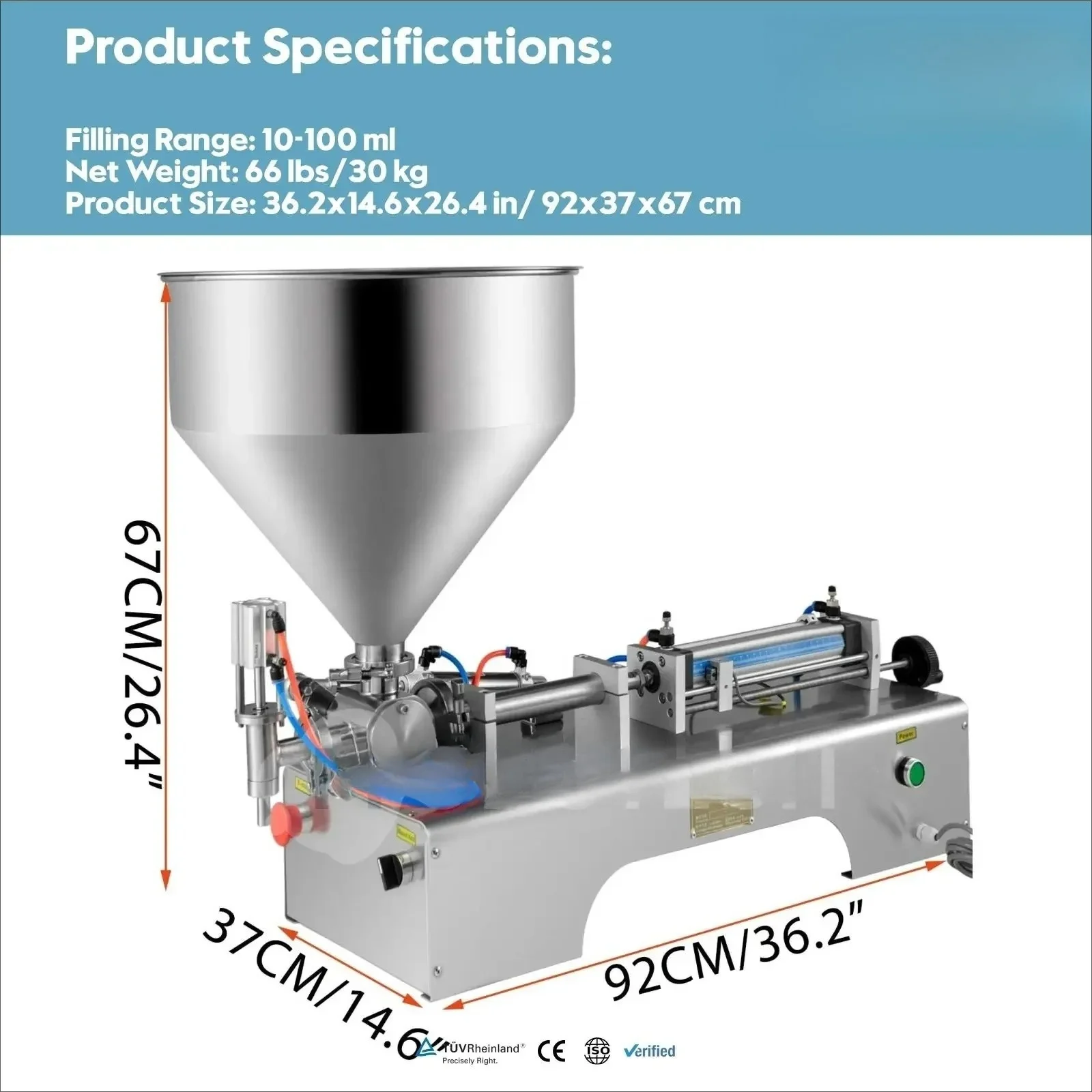 

Semi Automatic Horizontal Pneumatic Liquid Paste Cream Filling Machine Piston Shampoo Cream Small Bottle Honey