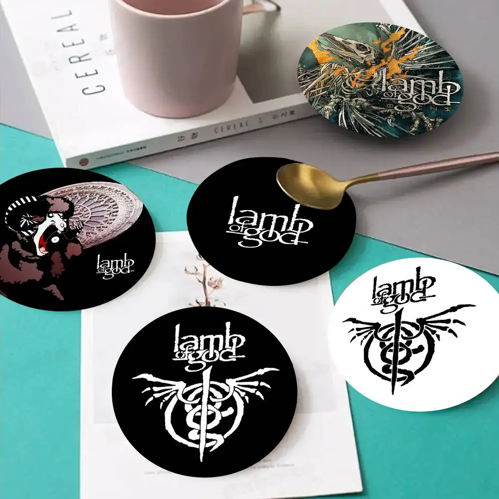1pc Band L-Lamb Of G-God Wooden Coaster Colour Printing Cup Mat Home Desk Decoration Gifts