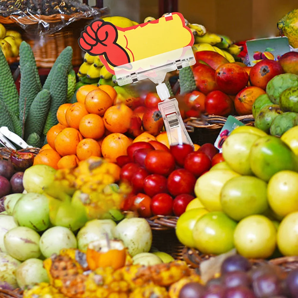 Price Tag Holder Rotating Folder Labels Merchandise Sign Display Mini Clip Double Sided Clips Mechanical Transparent