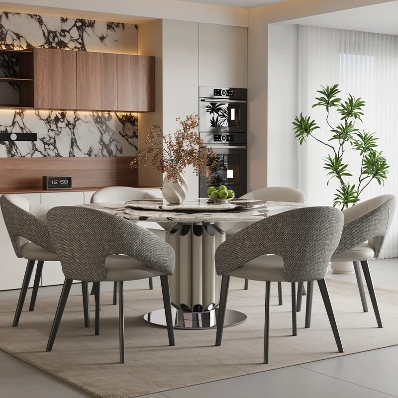 

#High End Designer Marble Table Top Dining Table Dinning Room Furniture Set Modern Round Table For Home