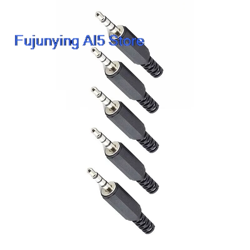 2/5/10pcs 3.5mm 4 Pole mono Audio Connectors Jack Plug Headphone Male Adapter jack plug Male Jack Plug Wire Terminals C5