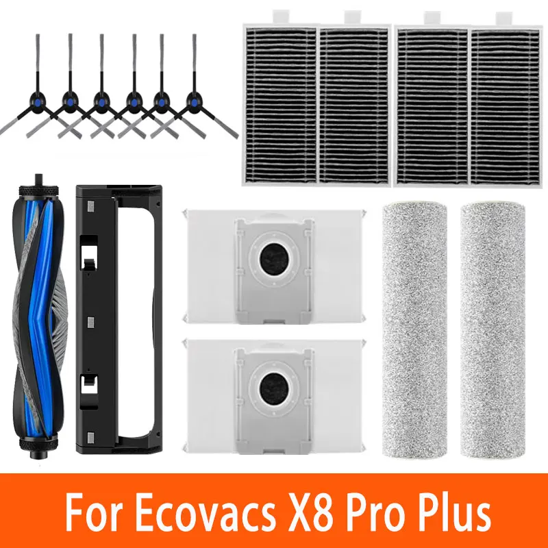

Fit For ECOVACS X8 PRO OMNI / Yeedi S14 Plus Parts Main Roller Side Brush Hepa Filter Roller Mop Cloth Dust Bag