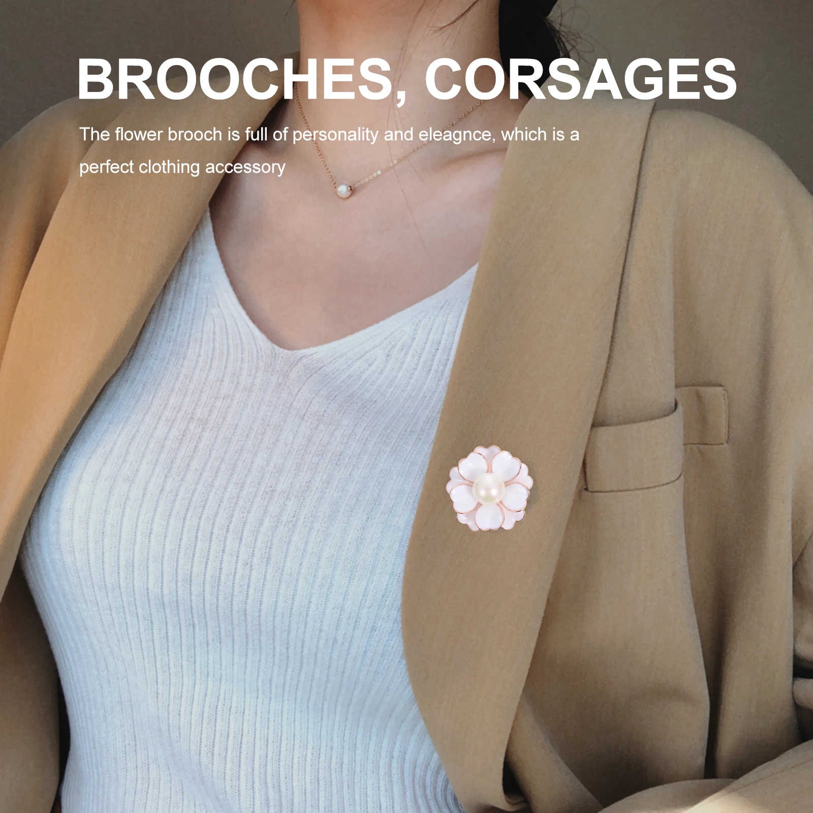 

Flower Brooch Personalized Corsage Durable Alloy Clothing Accessory Anti Peeping Party Wedding Daily Use