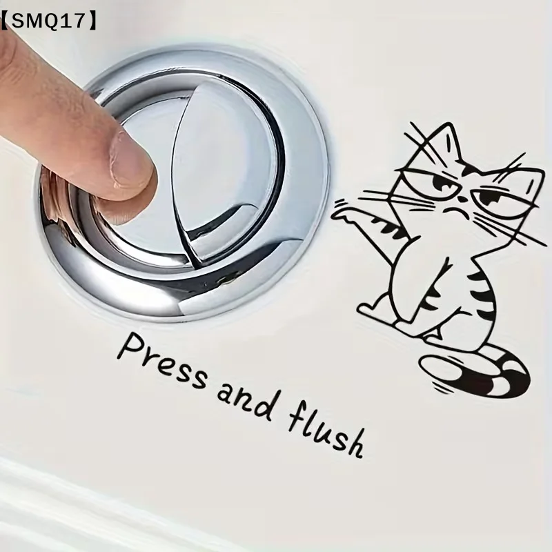 1/3pcs Cartoon Cat Toilet Sticker - 
