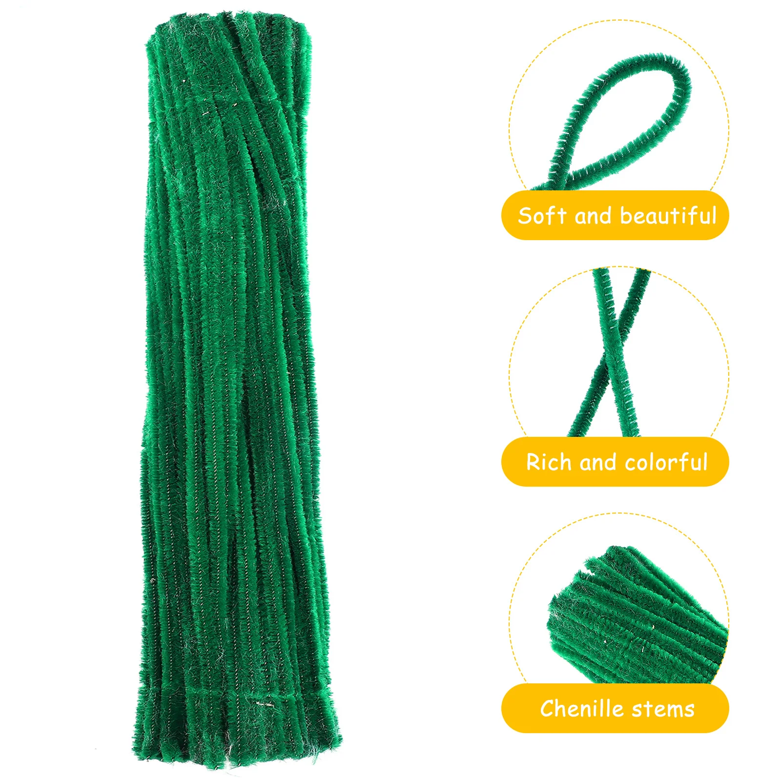 

200 Pcs Color Twist Stick Pipe Cleaners for Craft Bar Chenille Stems Kid Green Crafting Child