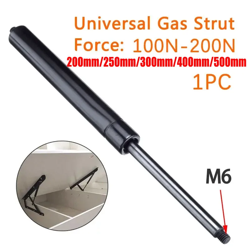 1pc 100N Car Gas Strut Bars Gas Spring Hood 200/250/300/400/500mm M6 Support Rod Shock Lift  For RV Bed Window Bus Caravans