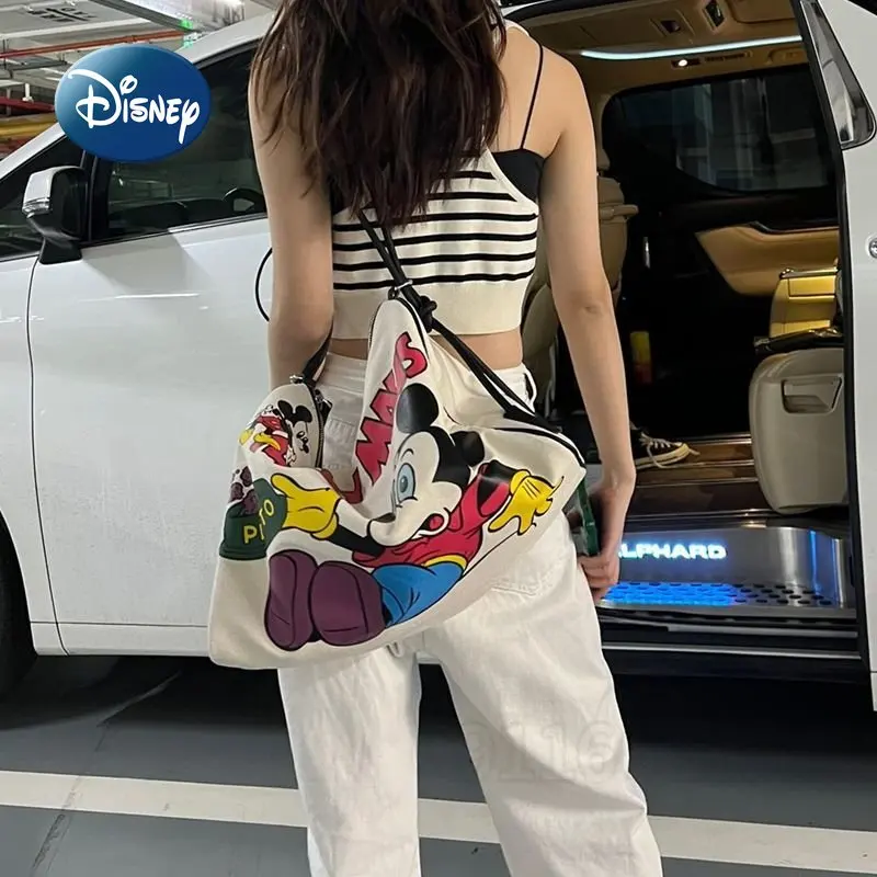 Disney-bolso de viaje de Mickey para mujer, bolso oblicuo de un hombro, de gran capacidad, multifuncional