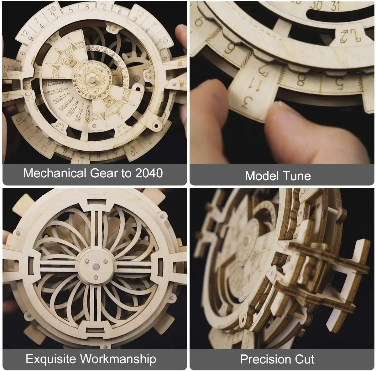 Robotime wieczny kalendarz drewniane zestawy modeli puzzle 3D buduj dla dorosłych łamigłówki zestawy budowlane Puzzle