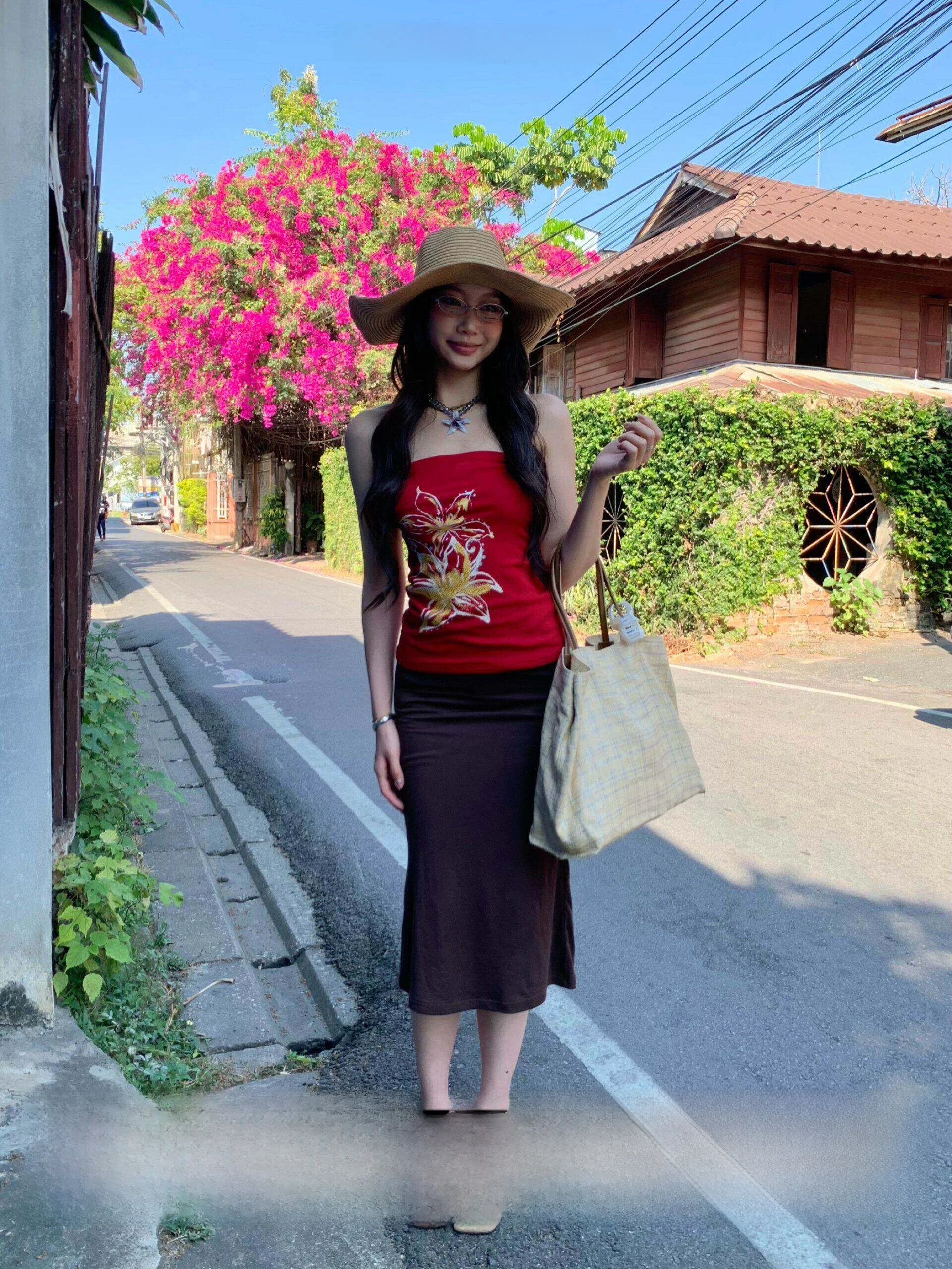 

Юбка-миди Fortunee Spring 2026 женская, однотонная, облегающая, с эффектом «рыбий хвост», модная и элегантная, с завышенной талией, обтягивающая фигуру