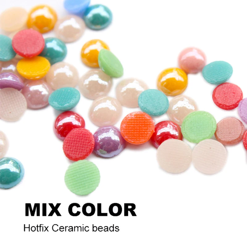 6mm Mix Color Ceramic Rhinestone Hotfix Flatback stones 300pcs/lot 11color Optional free shipping