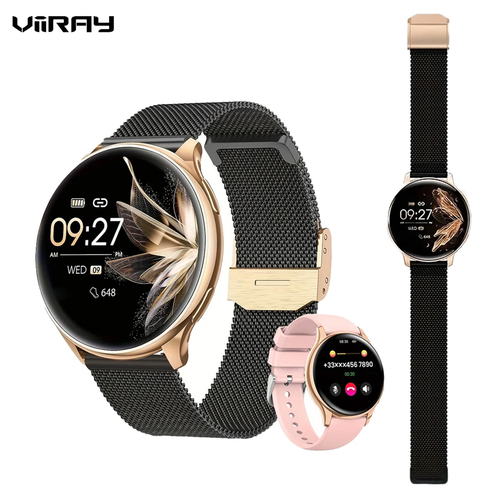 

Смарт-часы для женщин, 1,20-дюймовые фитнес-часы с монитором HR/BP/SpO2, отслеживание женского цикла, водонепроницаемость IP67, для Android и iPhone