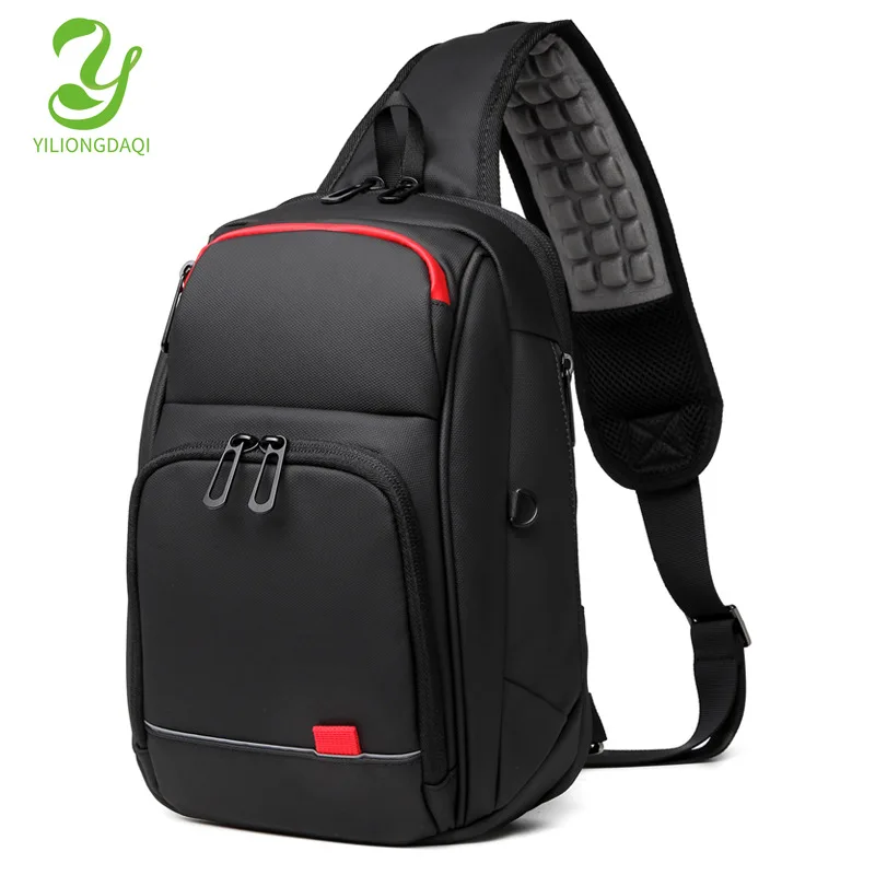 Sports bag Waterproof Men Shoulder Bag  Business Chest Bags Male High Quality USB Sling Messenger Bag Short Trip Crossbody Bag