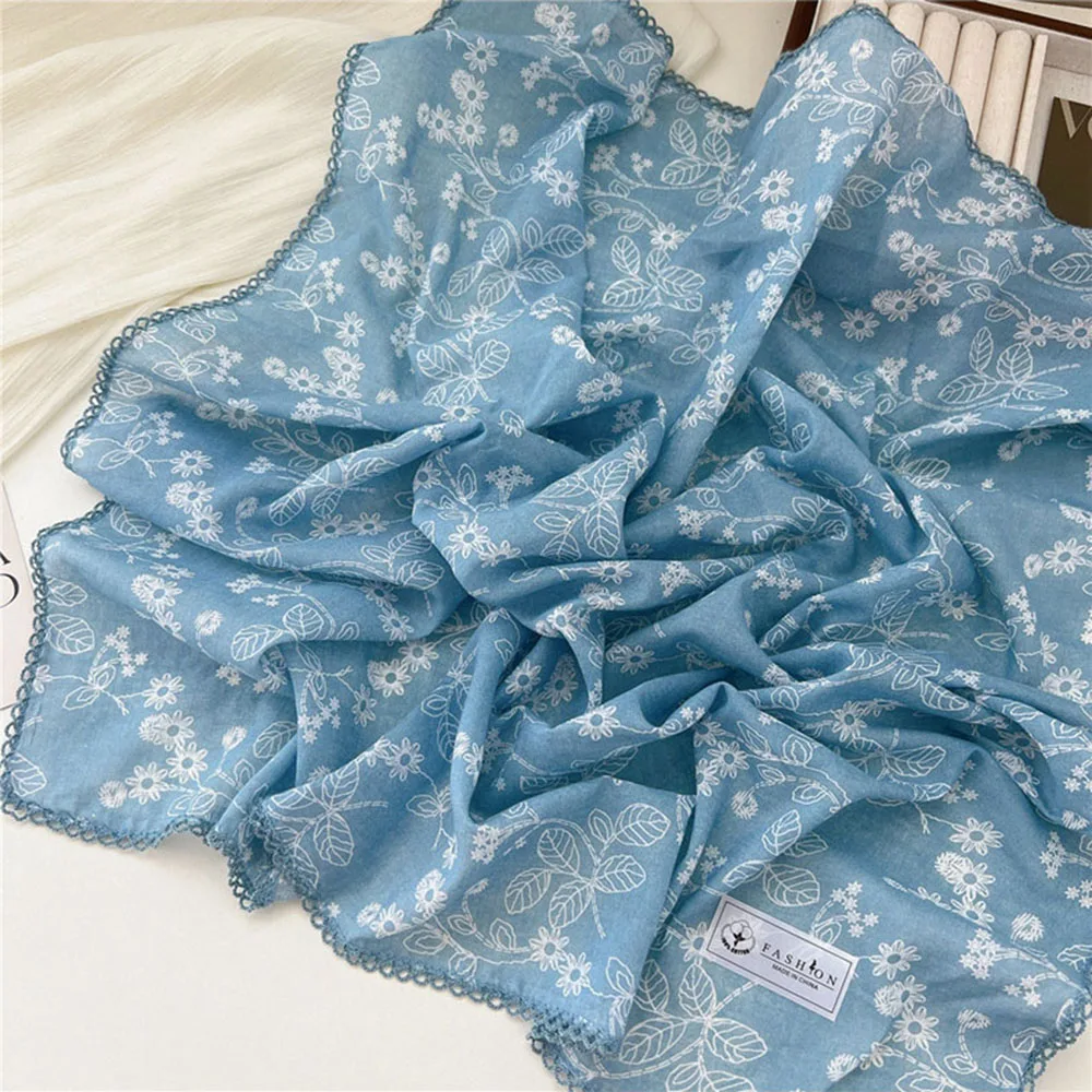 68x68cm French Cotton Linen Handkerchief Neck Scarves Women Square Wraps Fresh Bandana Head Scarfs Small Neckerchief Bag Scarf